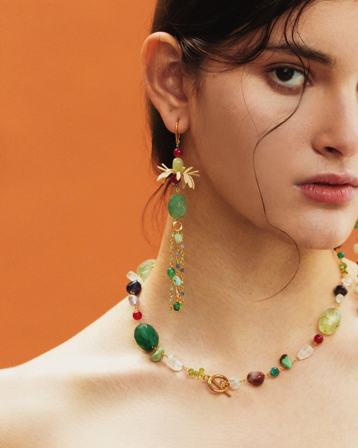 Emerald Lightning Daisy EARRINGS
