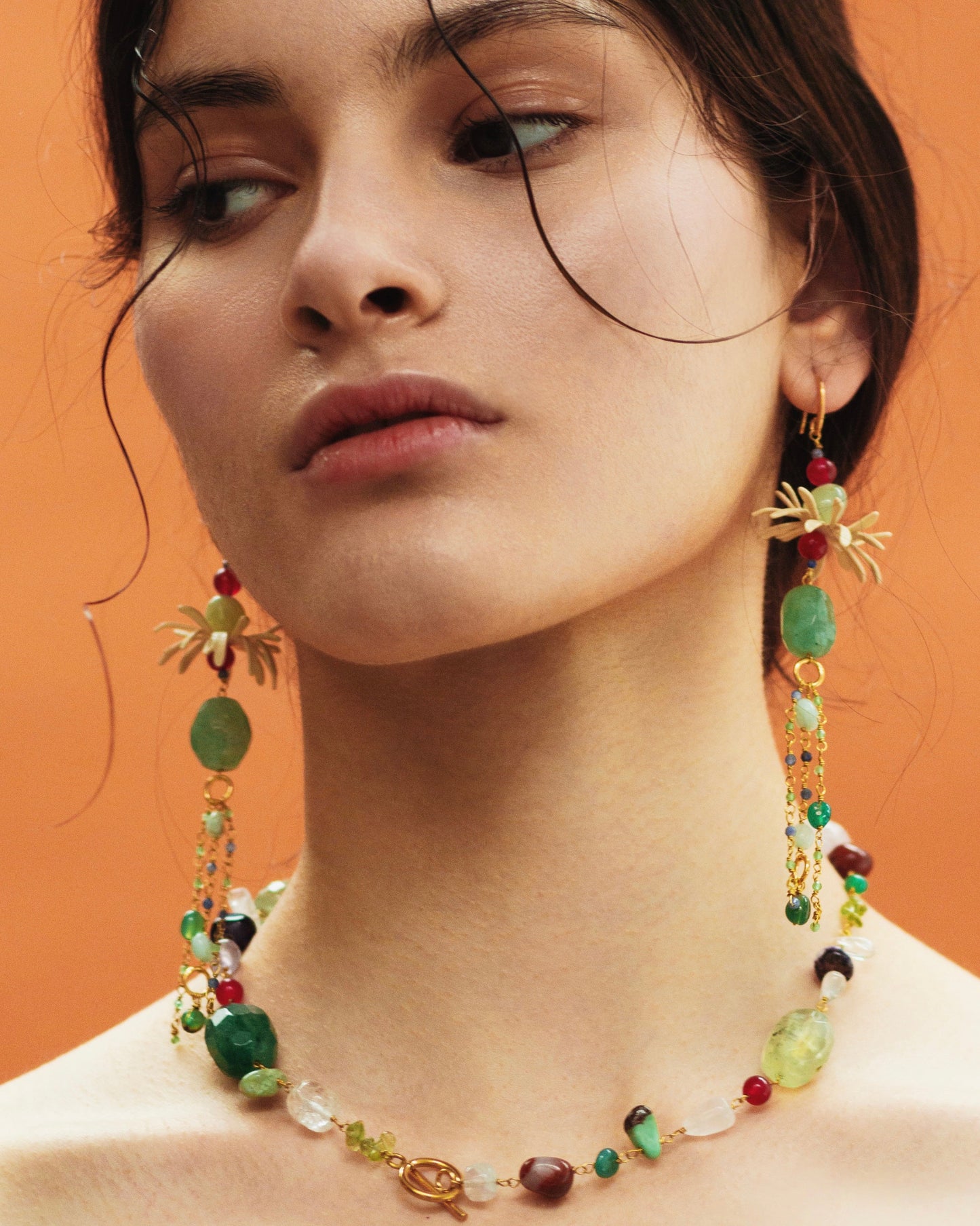 Emerald Lightning Daisy EARRINGS