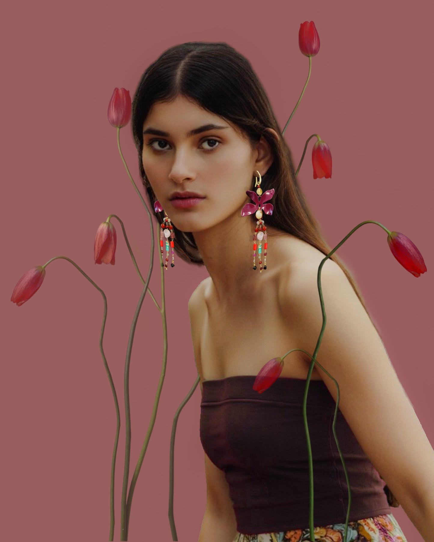 Dusk Hibiscus EARRINGS