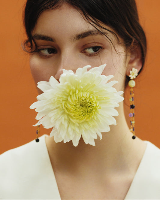 PENDIENTES Zinnia Jardín Iluminado por la Luna
