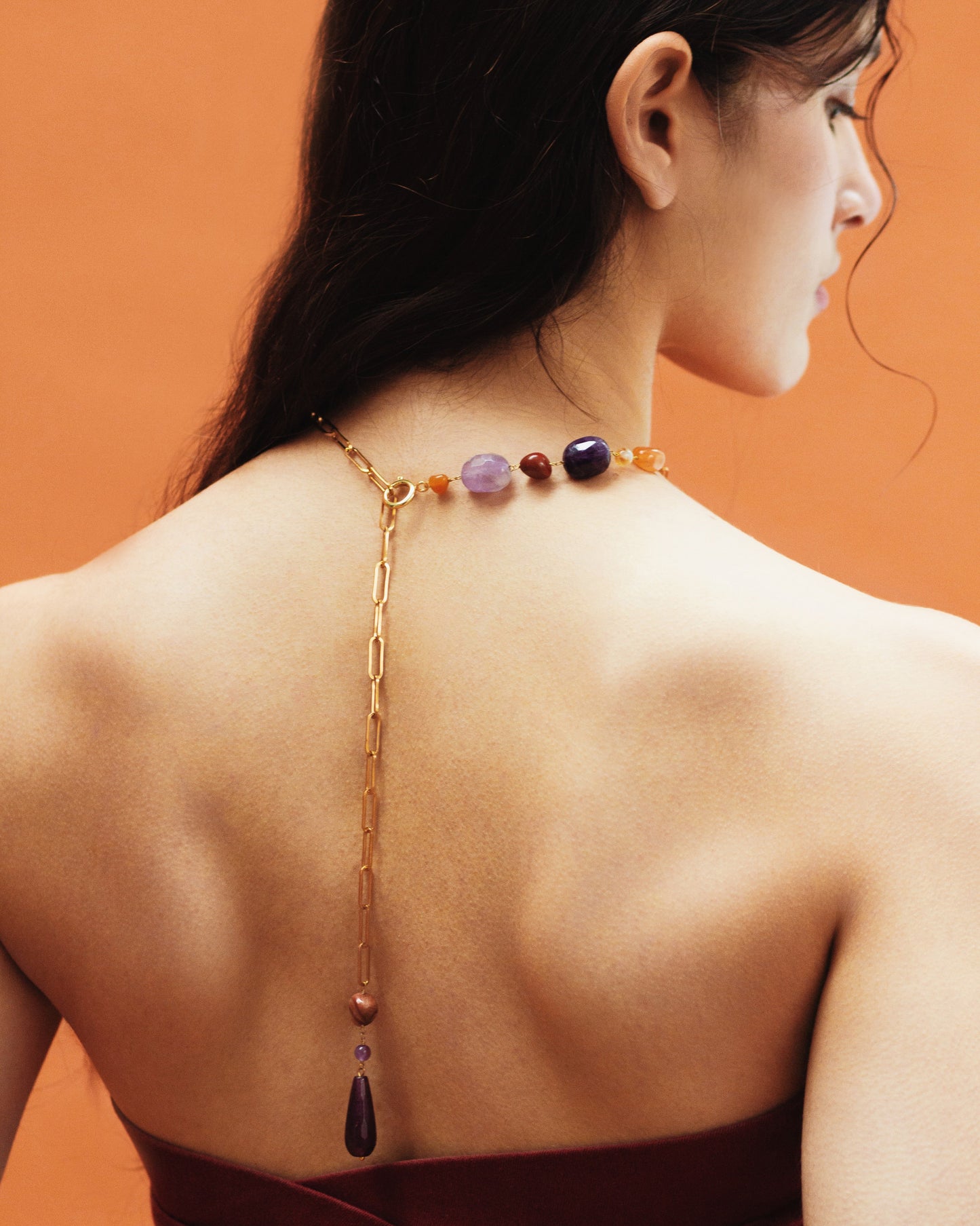 COLLAR con gota de amatista