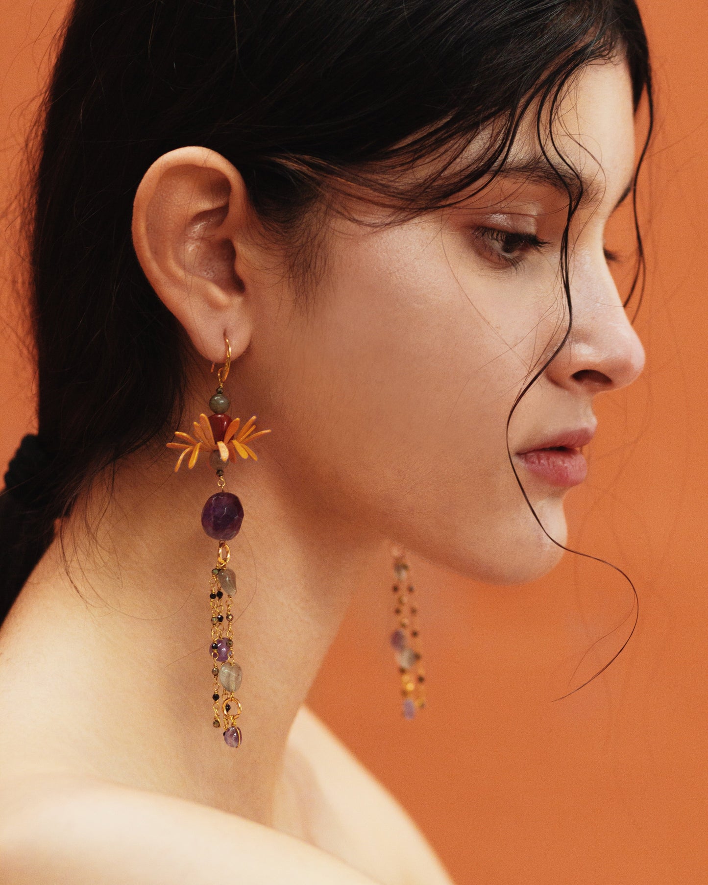 Sunset Iris Daisy EARRINGS
