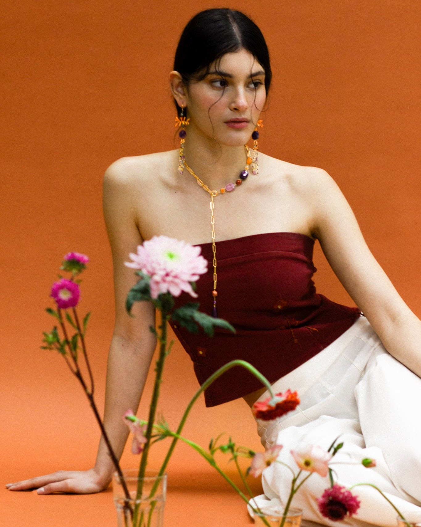 COLLAR con gota de amatista