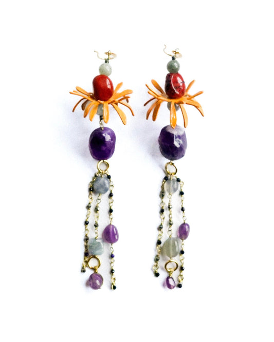 Sunset Iris Daisy EARRINGS
