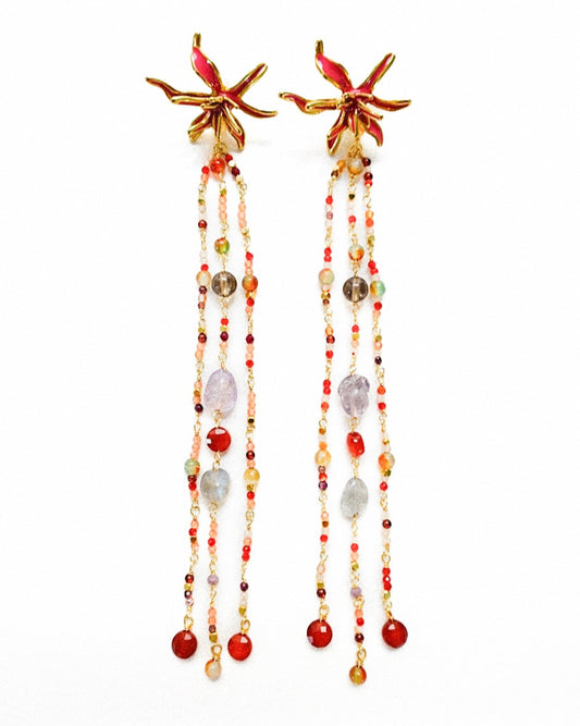 Blooming Golden Dahlia EARRINGS