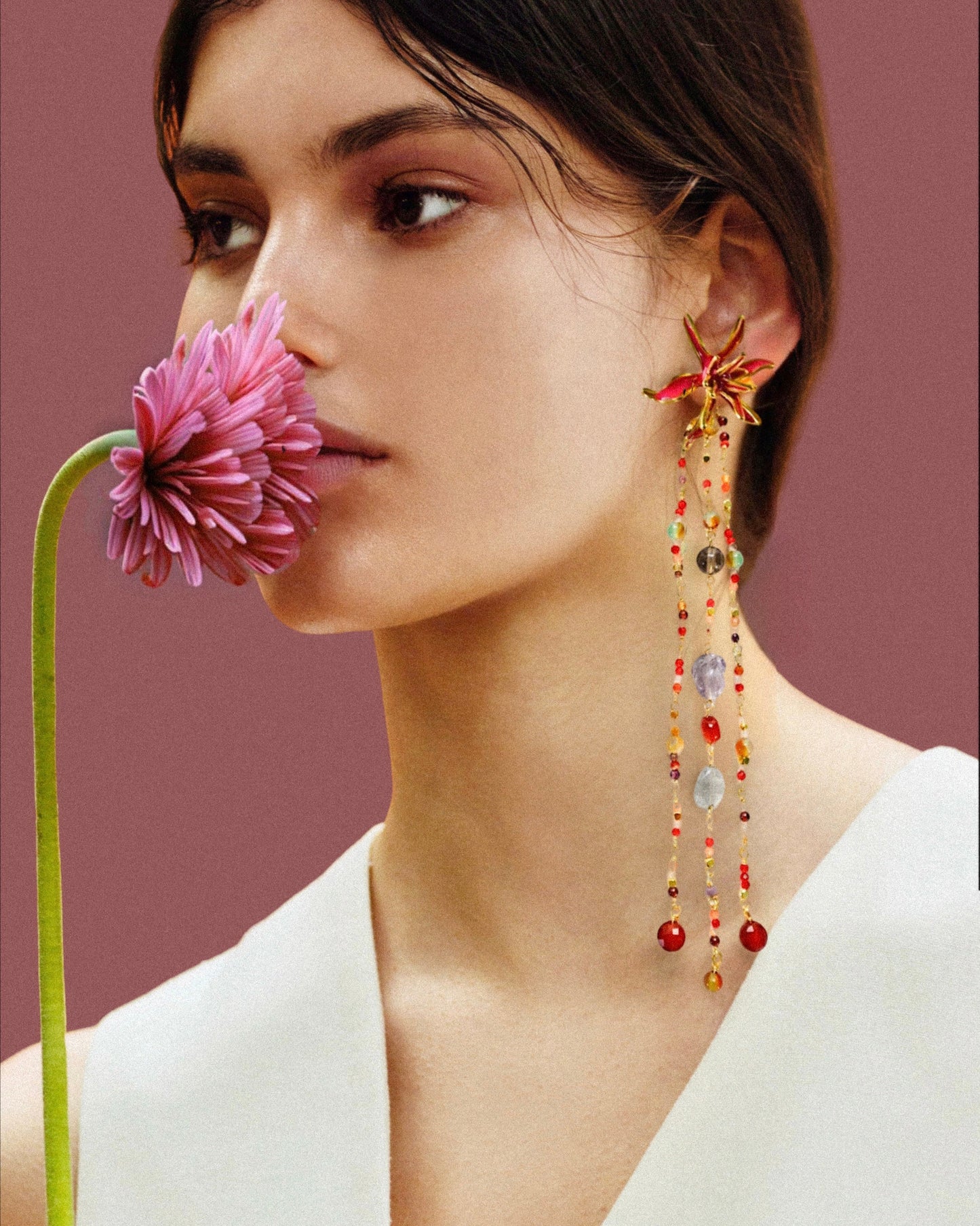 Blooming Golden Dahlia EARRINGS