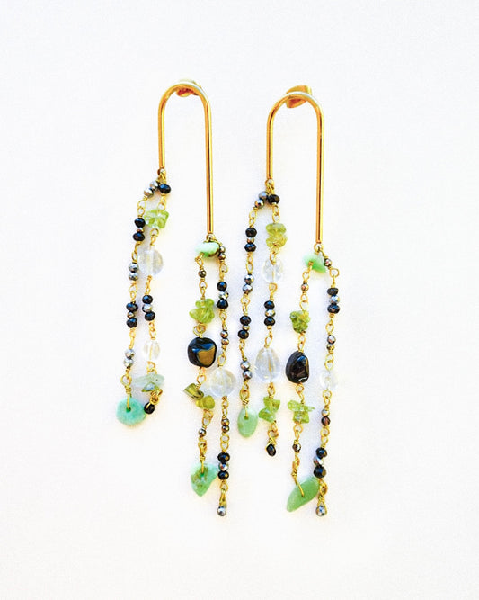 Forest Green Cascade EARRINGS
